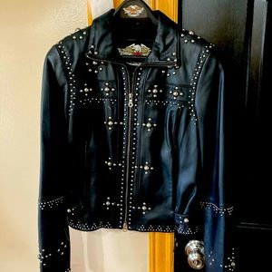 Women Small Leather Harley Davidson Jacket